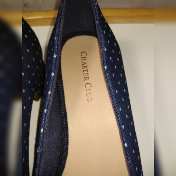 Charter Club denim polkadots flat ballerinas #8 - Picture 4 of 7